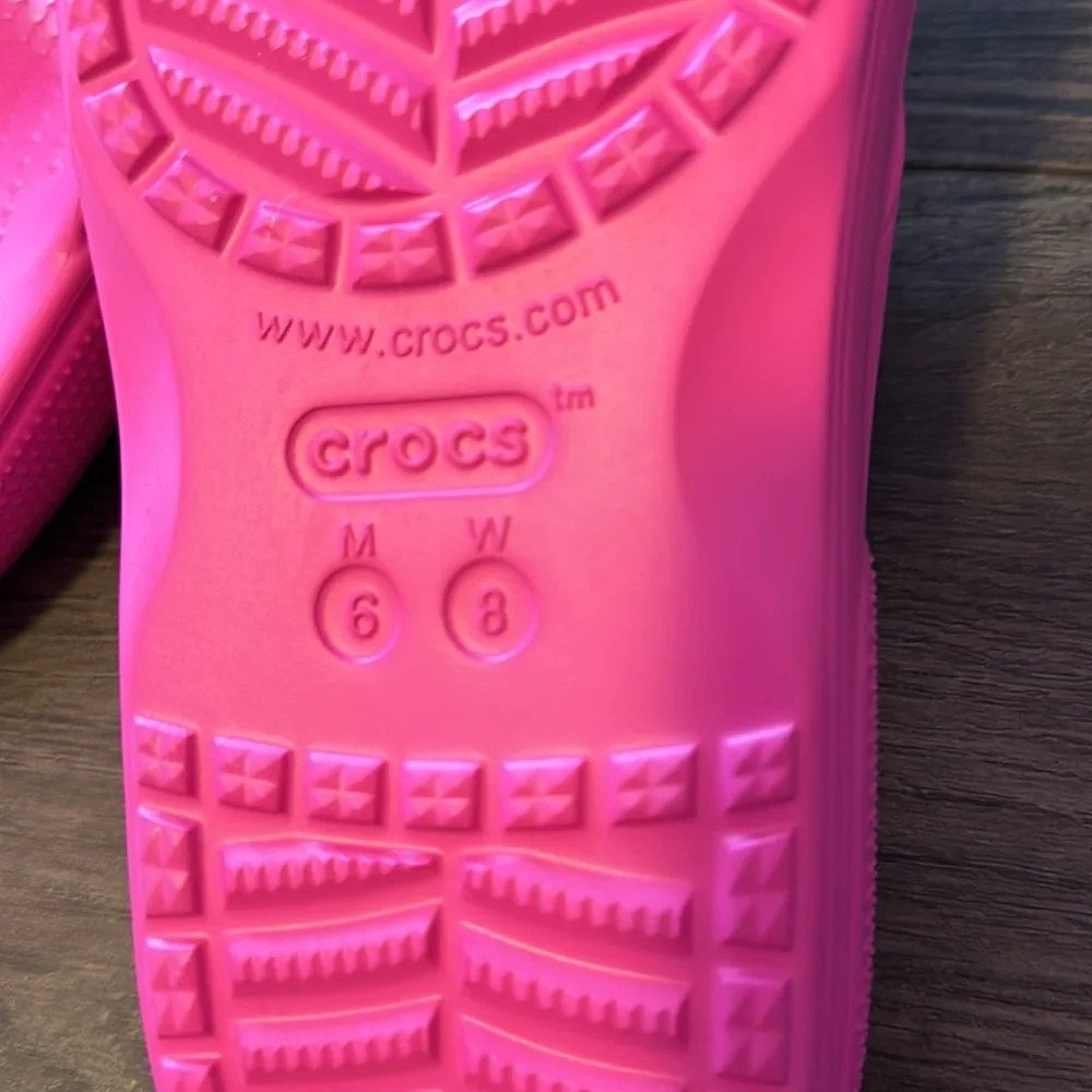 Crocs Classic Flips Flop Bright Pink Sz 8 - Picture 6 of 6